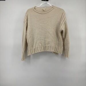 Forever 21 Cream Knit Sweater Women's Small Cozy‎ Long Sleeve Crew Neck